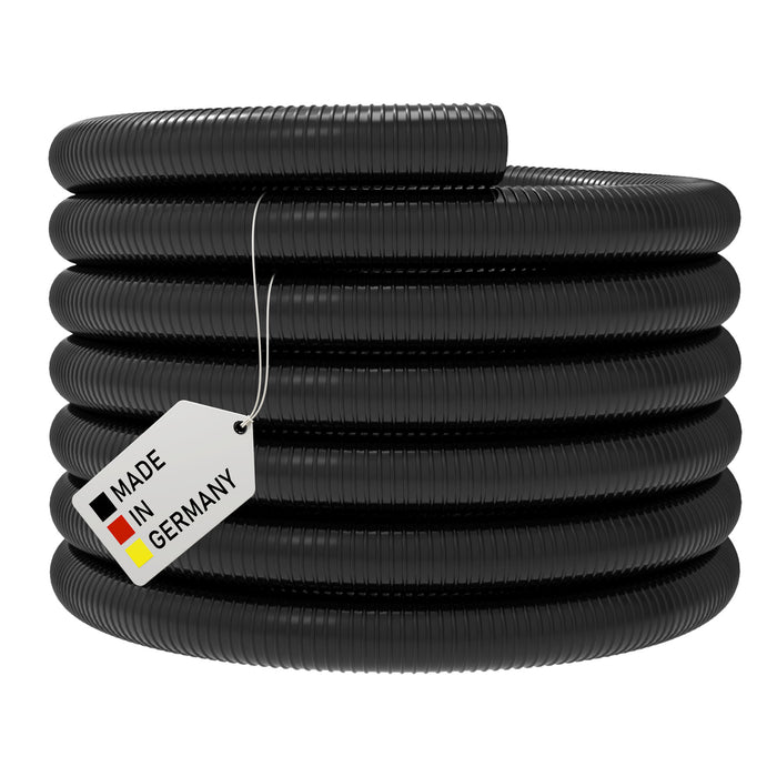 Teichschlauch | Saugschlauch schwarz - mit integrierter Kunststoffspirale - Rollenware