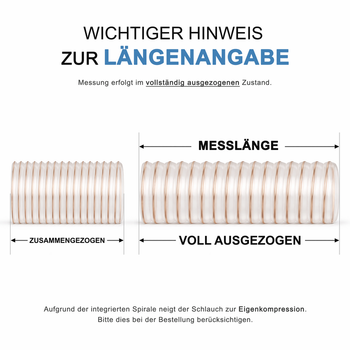 AWM Absaugschlauch 0,4 mm - mit integrierter Federstahlspirale - Meterware