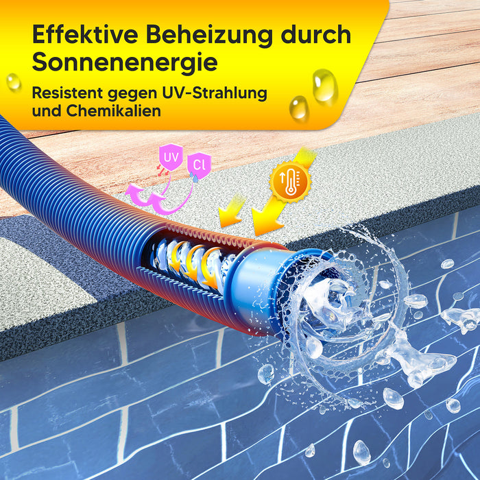 Poolschlauch | Schwimmbadschlauch - Blau - mit integrierten Muffen (1,5 m) - Rollenware