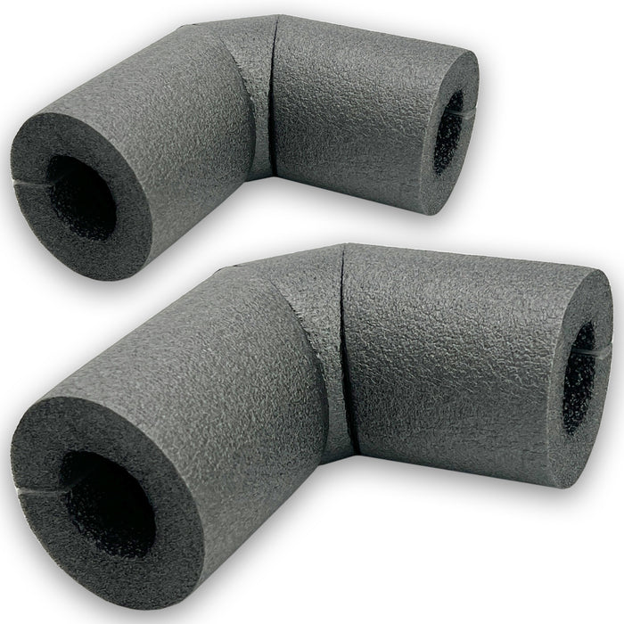 Rohrisolierung | Bogen (90°) | T-Stück - selbstklebend Grau Dämmung Isolierung Heizung | 2er Set