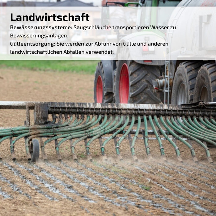 Saugschlauch grün - mit integrierter Kunststoffspirale - Rollenware