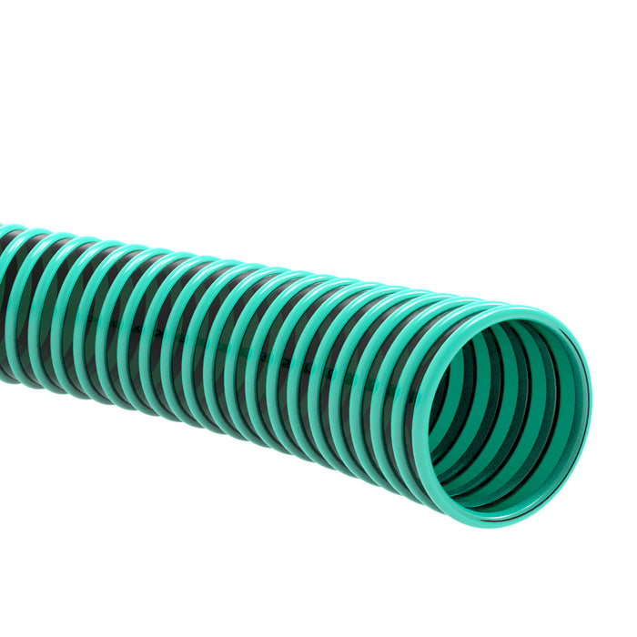 Saugschlauch grün - mit integrierter Kunststoffspirale - Rollenware