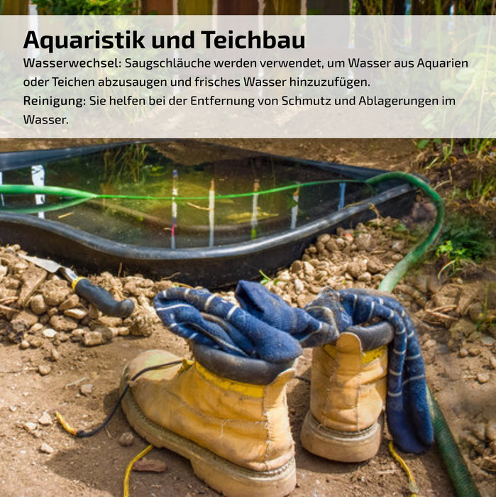 Saugschlauch grün - mit integrierter Kunststoffspirale - Meterware