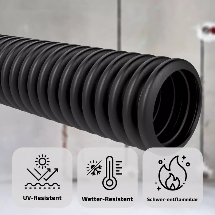 Wellrohr UV- & hitzebeständig - Solar Leerrohr & Kabelschutz - Meterware