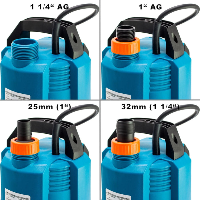 Tauchpumpe 550 Watt 6000l/h Flachsaugend Flachsaugpumpe Gartenpumpe AM-IPC-550