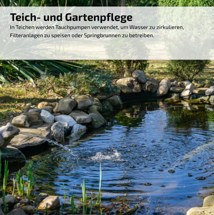 Tauchpumpe 550 Watt 6000l/h Flachsaugend Flachsaugpumpe Gartenpumpe AM-IPC-550