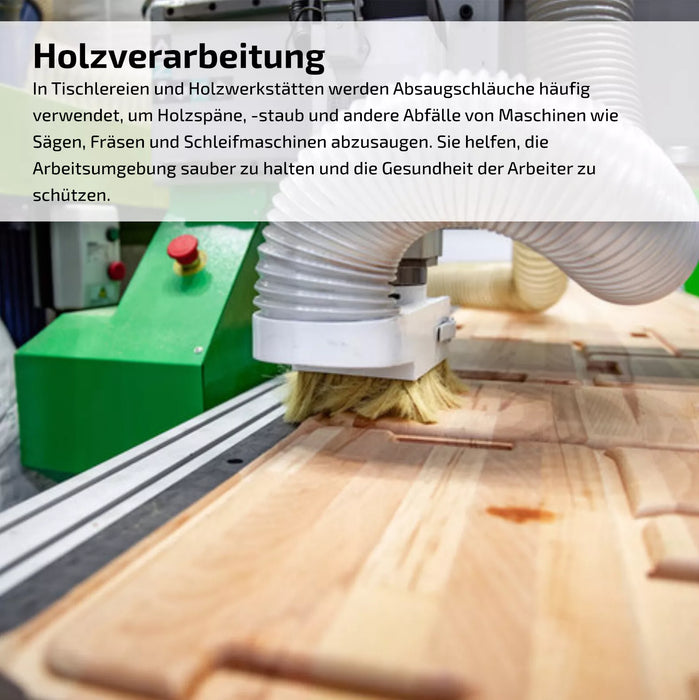 Absaugschlauch 0,6 mm (Premium) - mit integrierter Federstahlspirale - Meterware