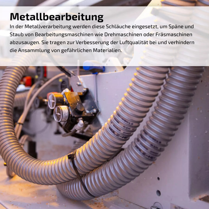 Absaugschlauch 0,6 mm (Premium) - mit integrierter Federstahlspirale - Meterware