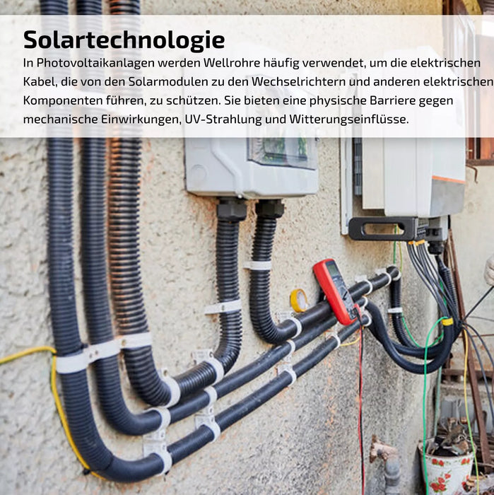 Wellrohr UV- & hitzebeständig - Solar Leerrohr & Kabelschutz - Meterware