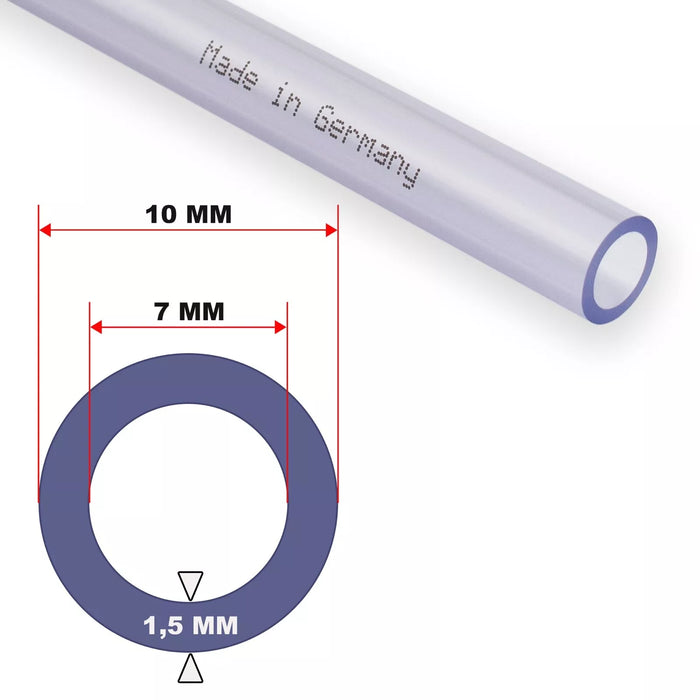 PVC Schlauch transparent (glasklar) | Aquariumschlauch - Lebensmittelecht - Meterware