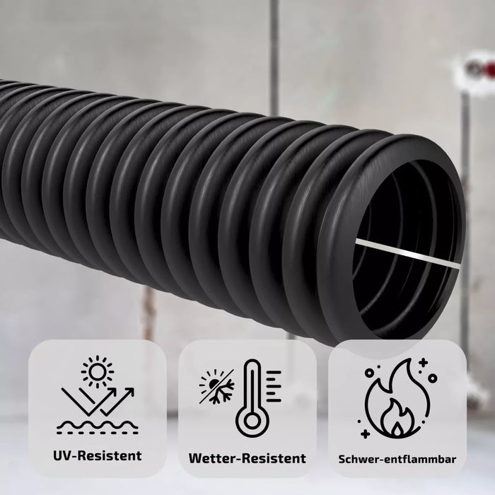 Wellrohr UV- & hitzebeständig - Solar Leerrohr & Kabelschutz - Meterware